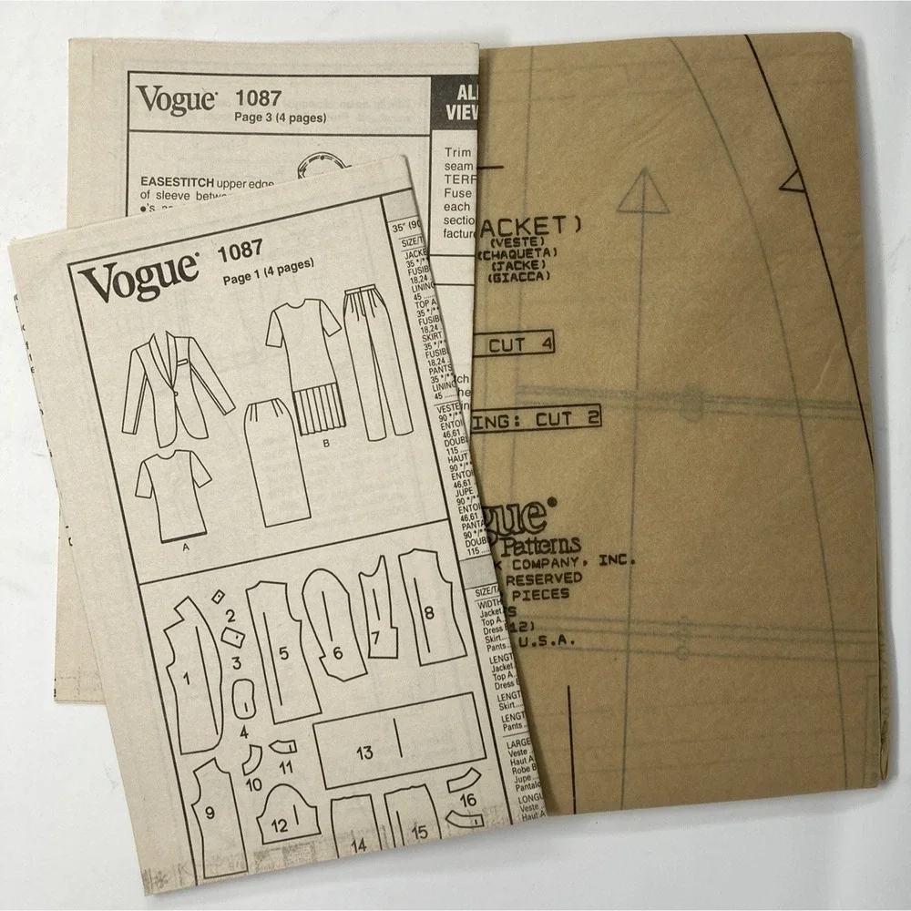 Vogue Career Wardrobe 1087 Tamotsu Business Corporate Sz 8-12 Uncut Y2K 90s
